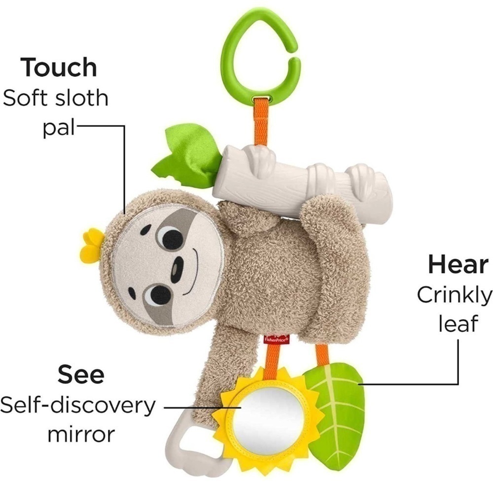 FISHER Price Sloth Toy for stroller teething vibrate mirror
